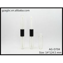 Transparent&Empty Double Head Plastic Round Lip Gloss Tube AG-D704, AGPM Cosmetic Packaging , Custom Colors/Logo